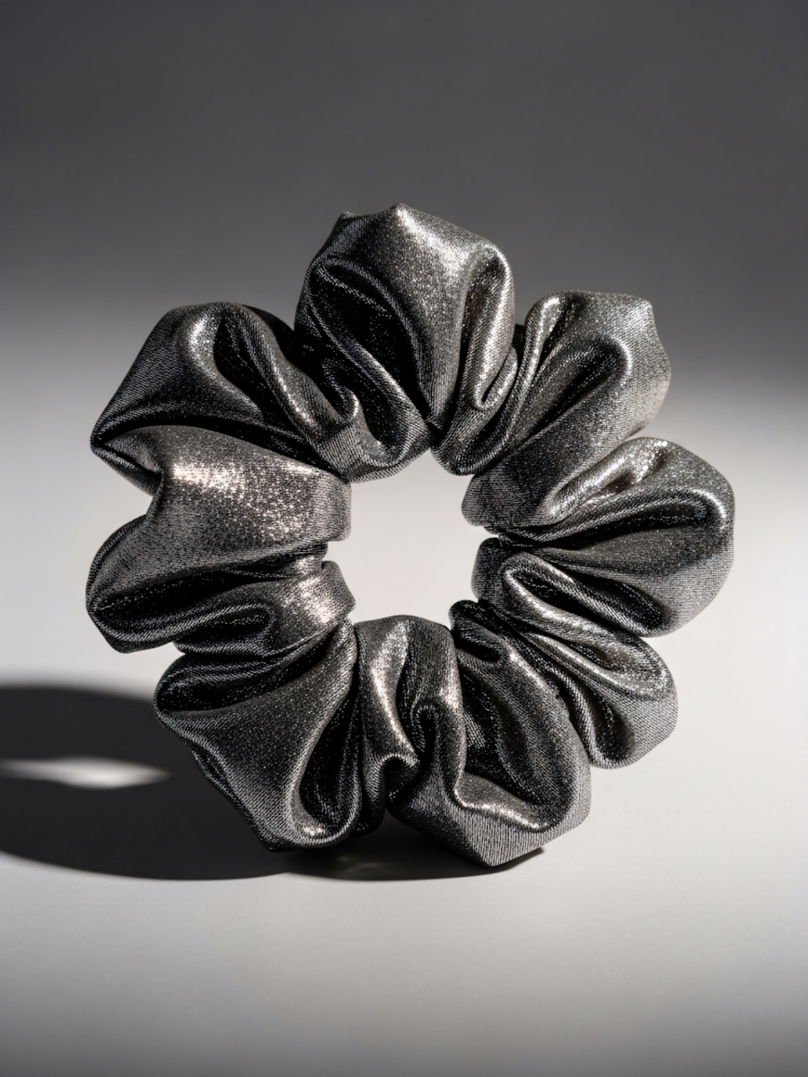 shimmering silver scrunchie (1) (1)
